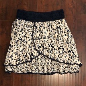 Blue and Cream Floral Layered